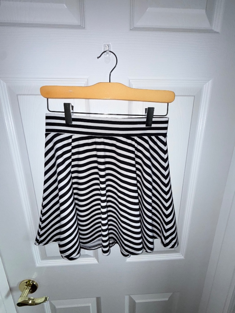 Black & White Striped A-line Mini Ardene Skirt